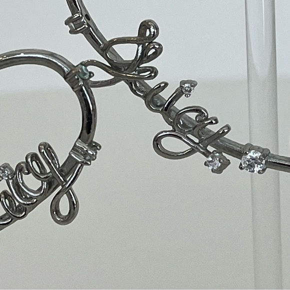 Vintage Juicy Couture Silver Heart Hoop Earrings - Picture 3 of 7